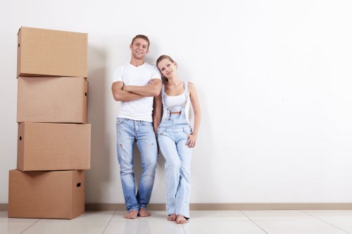 House removals planning in Isleworth with boxes and furniture preparation