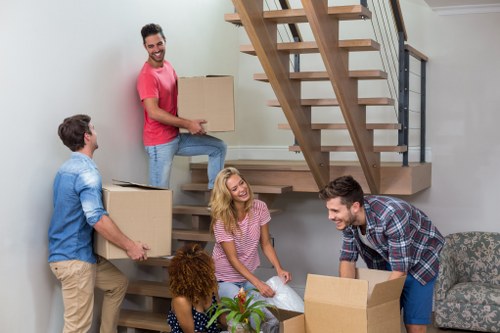 House removal team preparing a local move in Isleworth