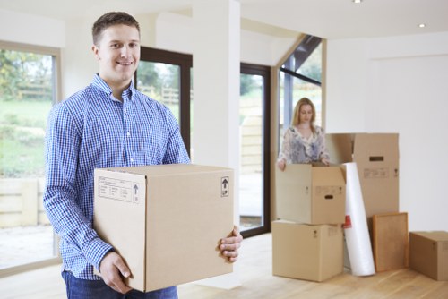 Packed household items prepared for storage in Isleworth