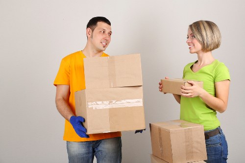 Packed business items ready for commercial removals in Isleworth